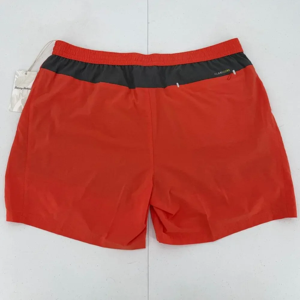 NWT Tommy Bahama Naples Circuit Bird of Paradise Red/Orange Swim Trunks Size XL